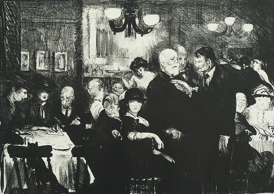 Artists' Evening (At Petipas') - GEORGE BELLOWS - lithograph