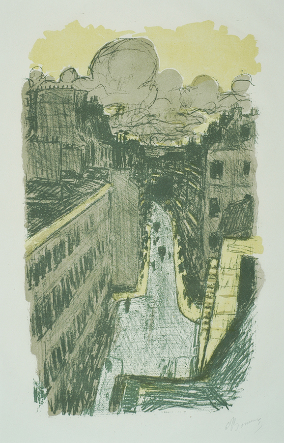 Street Scene from Above (Rue Vue d'en Haut) - PIERRE BONNARD - lithograph printed in colors