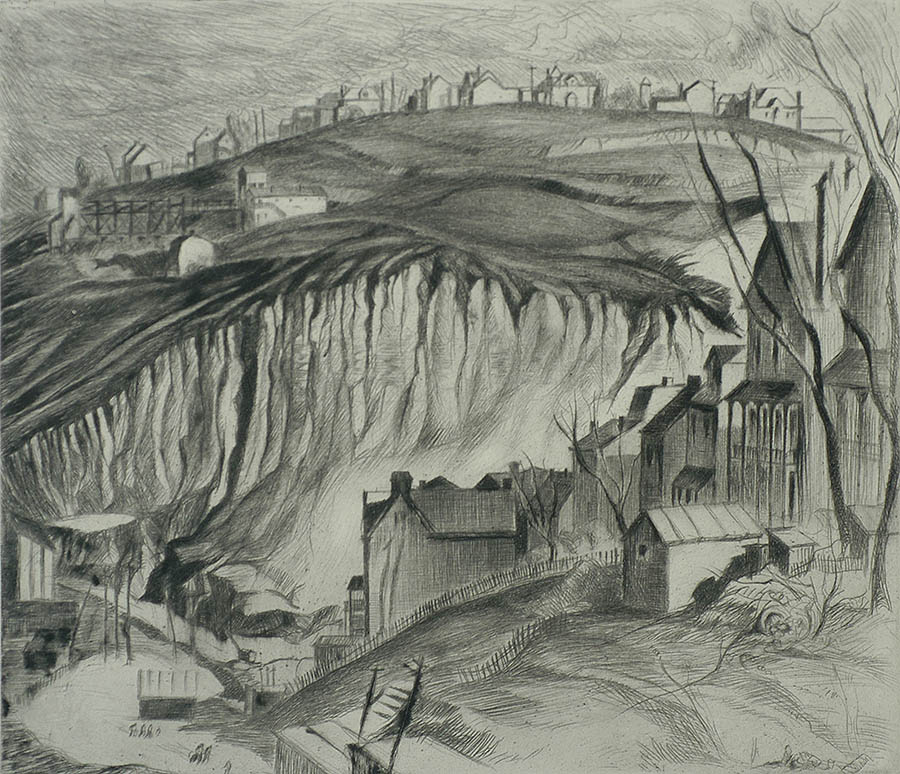 The Crenellated Hill - LOUISE BOYER - drypoint
