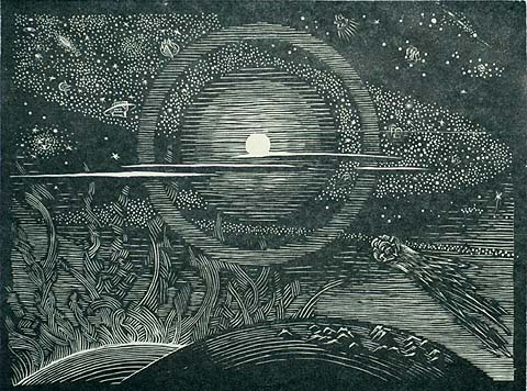 Cosmos - VICTOR DELHEZ - woodcut