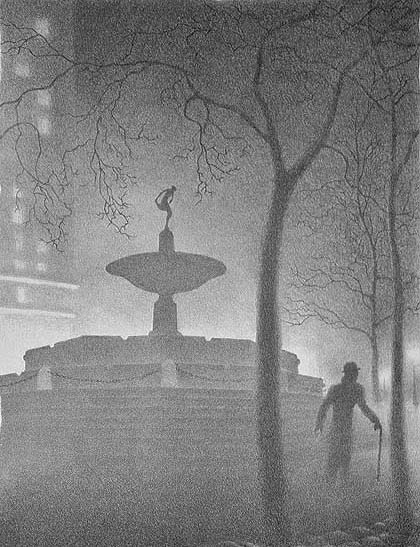 The Pulitzer Fountain (New York) - ELLISON HOOVER - lithograph