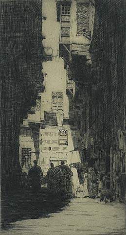 Tangiers, Street Scene - MORTIMER MENPES - etching and drypoint