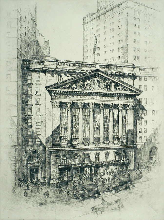 Heart of Finance (New York Stock Exchange) - ANTON SCHUTZ - etching