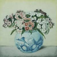 Sweet William in a Blue and White Chinese Pot -  EVERBAG