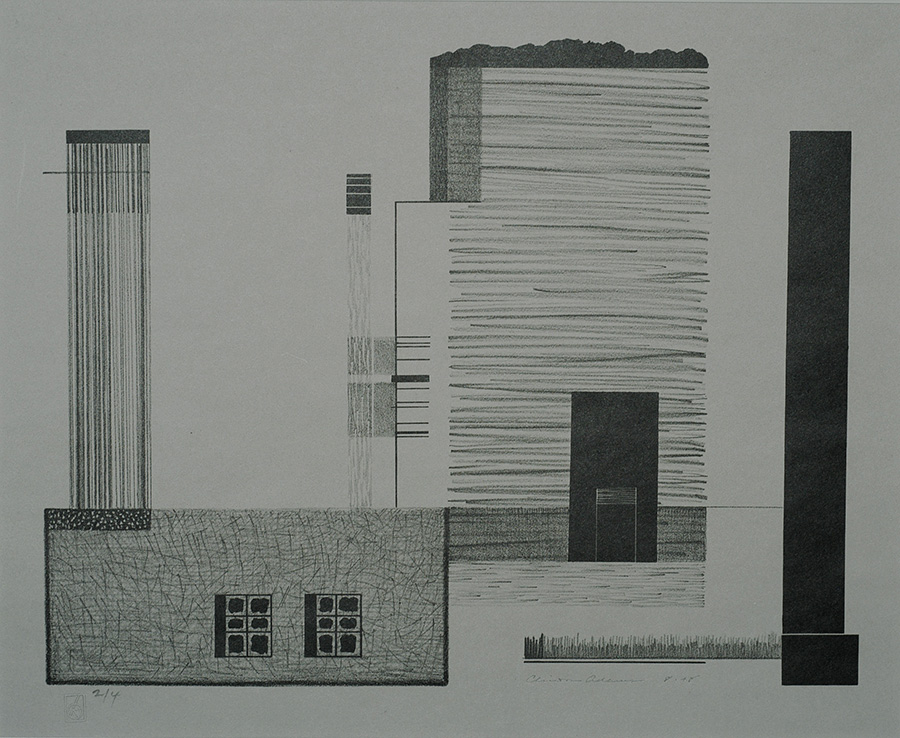 Modernist Building - CLINTON ADAMS - lithograph