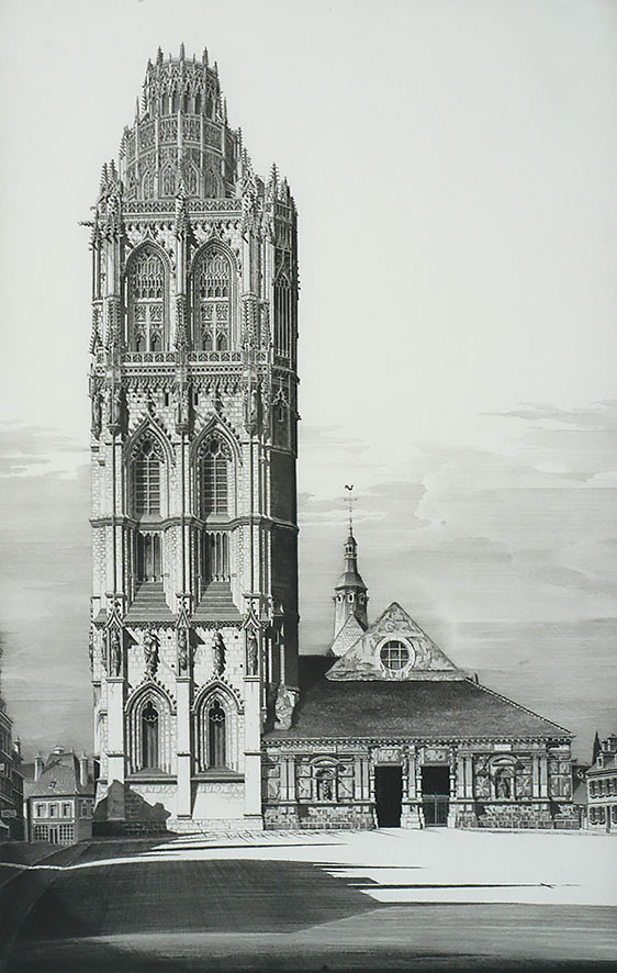 In Memorium (The North Portal of Chartres Cathedral) - JOHN TAYLOR ARMS - etching