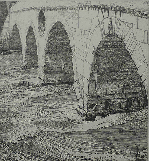 Ponte Pietra, Verona - ROBERT S. AUSTIN - etching