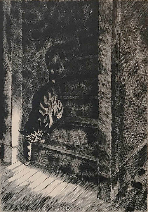 Haunted House - PEGGY BACON - drypoint