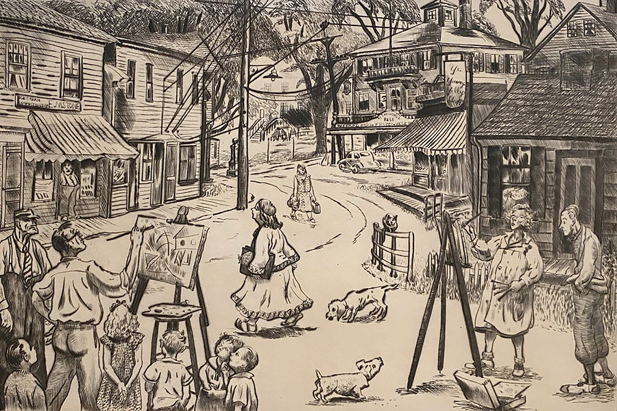 The Invasion of Art - PEGGY BACON - drypoint