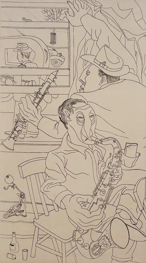 Arrival of Brass Section - FRED G. BECKER - etching