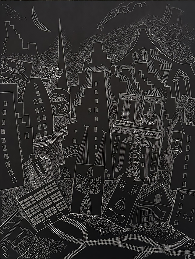 City of Smiles - FRED G. BECKER - wood engraving