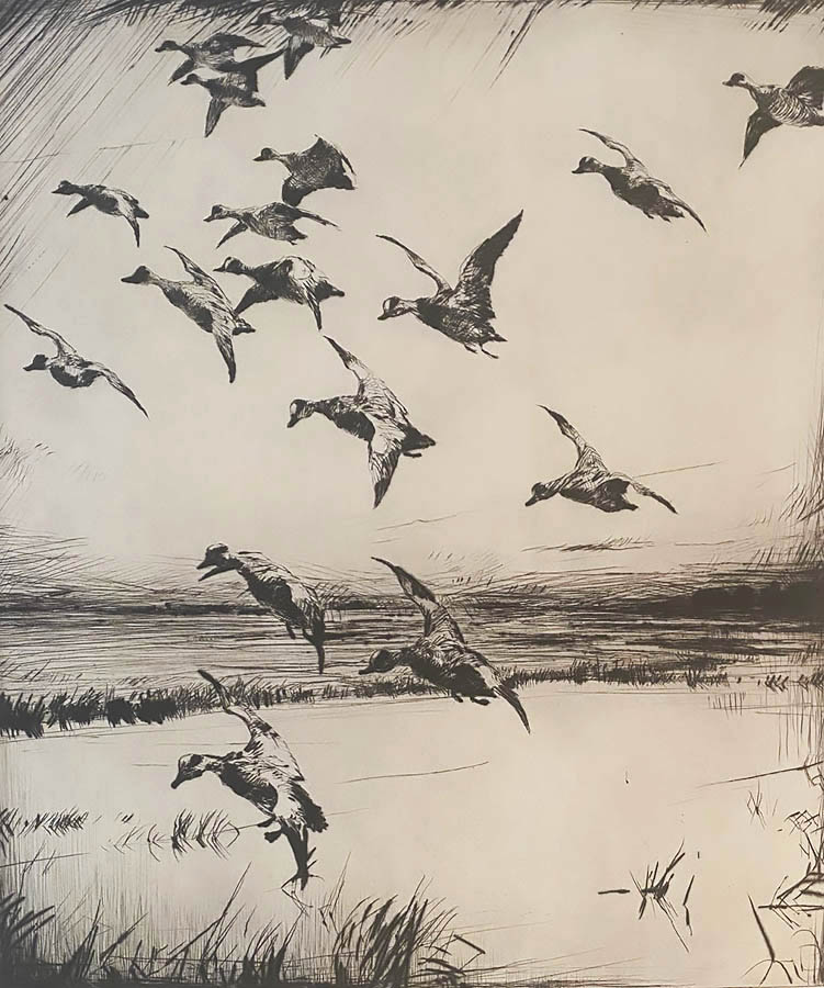 Here They Come - FRANK BENSON - drypoint