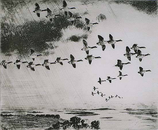 The Long Journey - FRANK BENSON - etching