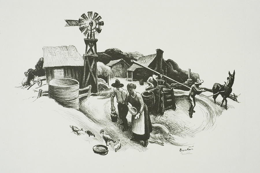 Missouri Farmyard - THOMAS HART BENTON - lithograph