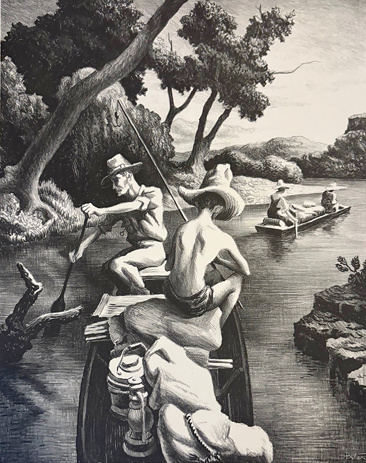 Down the River - THOMAS HART BENTON - lithograph