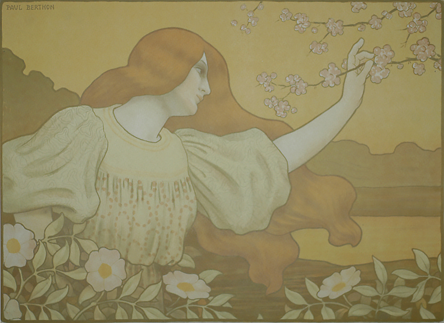 Les Eglantines (Sweet Briar Roses) - PAUL BERTHON - lithograph printed in colors