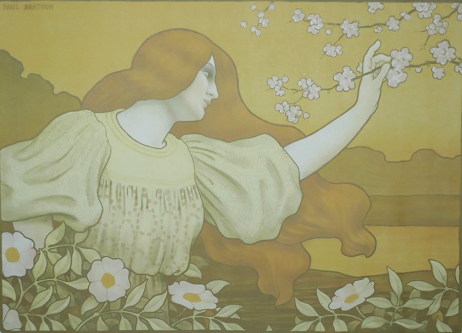 Les Eglantines (Sweet briar roses) - PAUL BERTHON - lithograph printed in colors