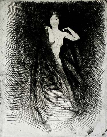 La Femme - ALBERT BESNARD - etching printed with plate tone