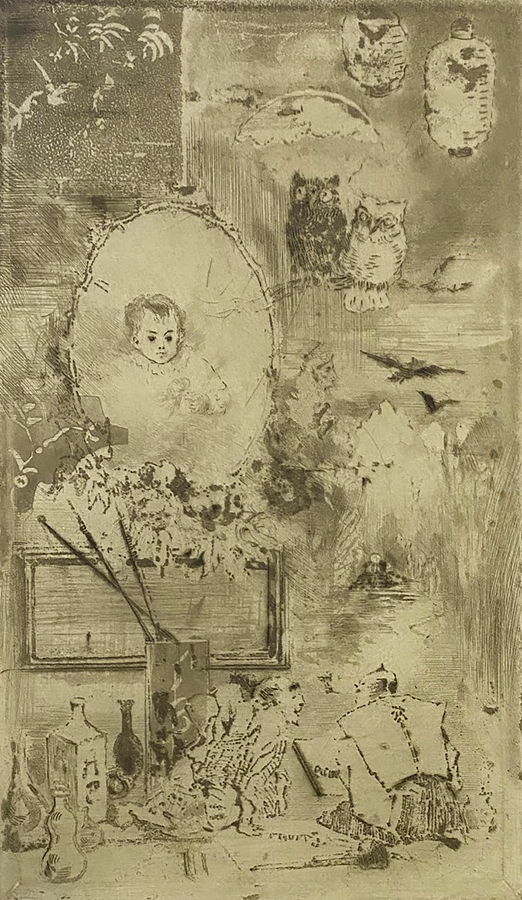 Baptism in the Japanese Style (Baptême Japonais) - FELIX BUHOT - etching, drypoint and aquatint on vellum