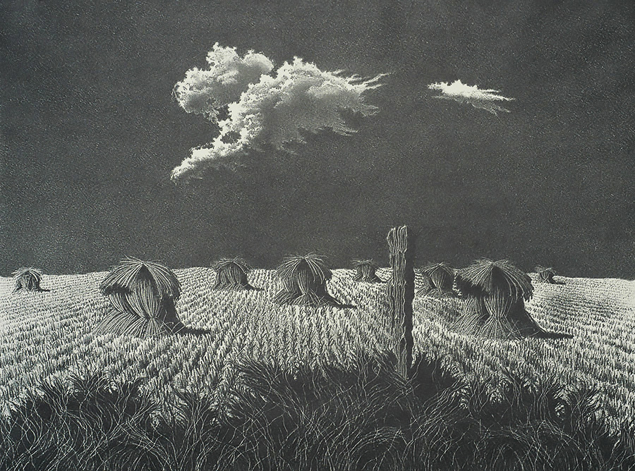 Wheat Shocks - JOHN ROGERS COX - lithograph