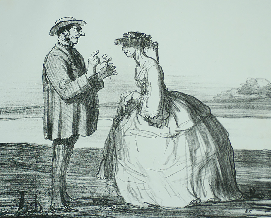 Estelle et Némorin en 1857 - HONORE DAUMIER - lithograph