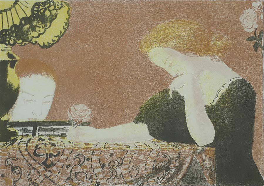 Nos Ames, en des Gestes Lents (Our souls, in Slow Movements) - MAURICE DENIS - lithograph printed in colors