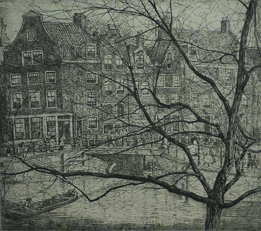 Prinsengracht in Amsterdam  - PIETER DUPONT - etching