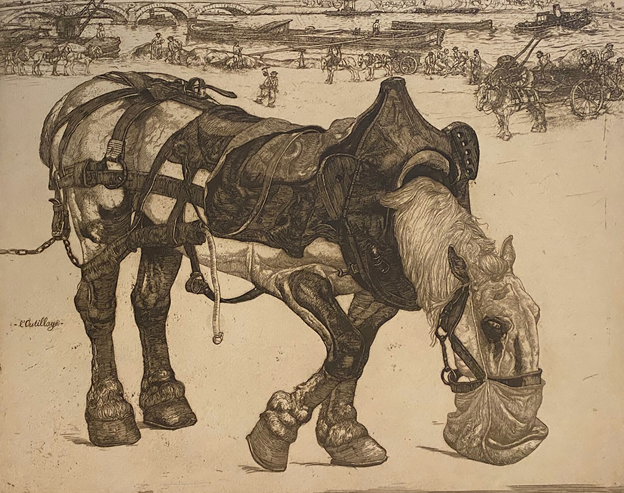 Ploegpaard bij Fontenay-aux-Roses (Plow Horse at Fontenay-aux-Roses) - PIETER DUPONT - engraving