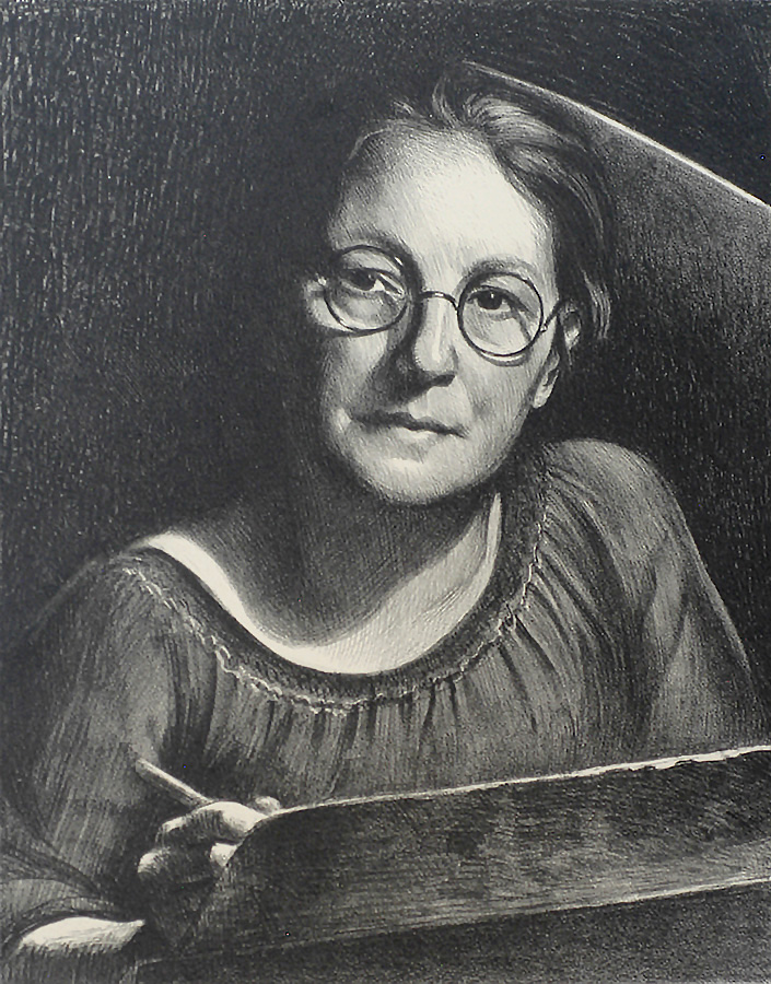Self-Portrait - MABEL DWIGHT - lithograph