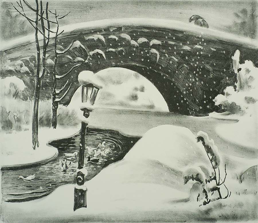 Winter, Central Park - MABEL DWIGHT - lithograph