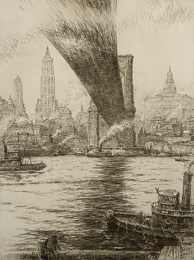 Brooklyn Bridge - KERR EBY - etching and sandpaper ground