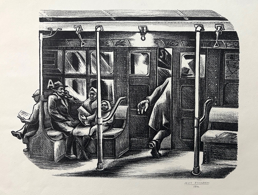 Untitled (NY Subway) - JESúS ESCOBEDO - lithograph