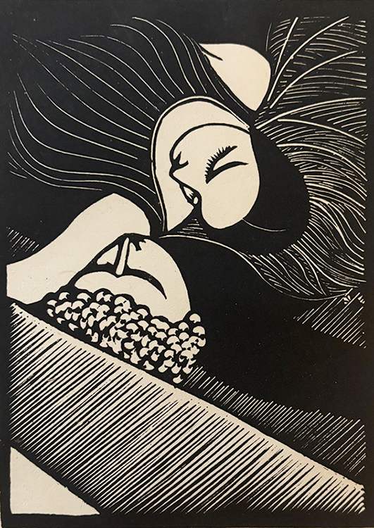 Tristram and Iseult - Silence, Death, Shadows - WHARTON ESHERICK - woodcut