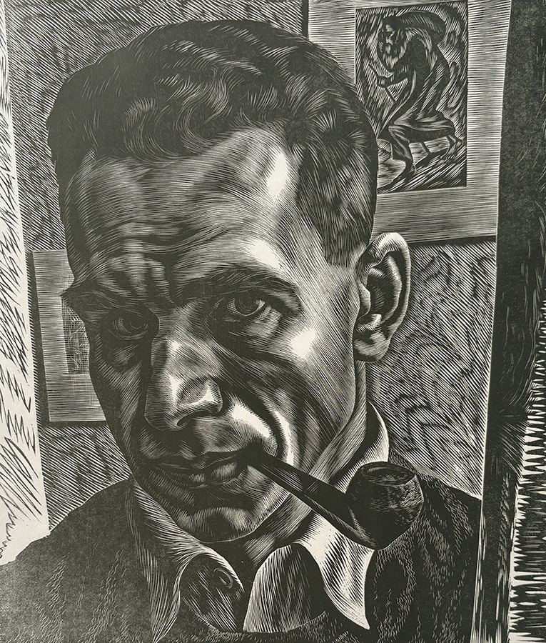 Self Portrait - ISAC FRIEDLANDER - wood engraving