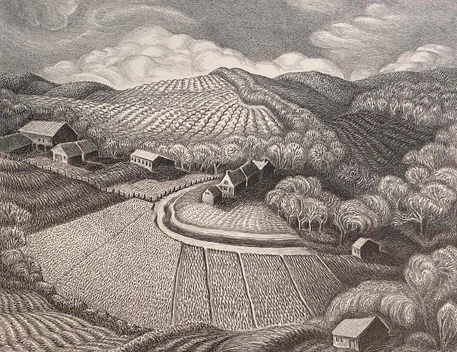Spring on the Hillside (Farmland) - WANDA GAG - lithograph