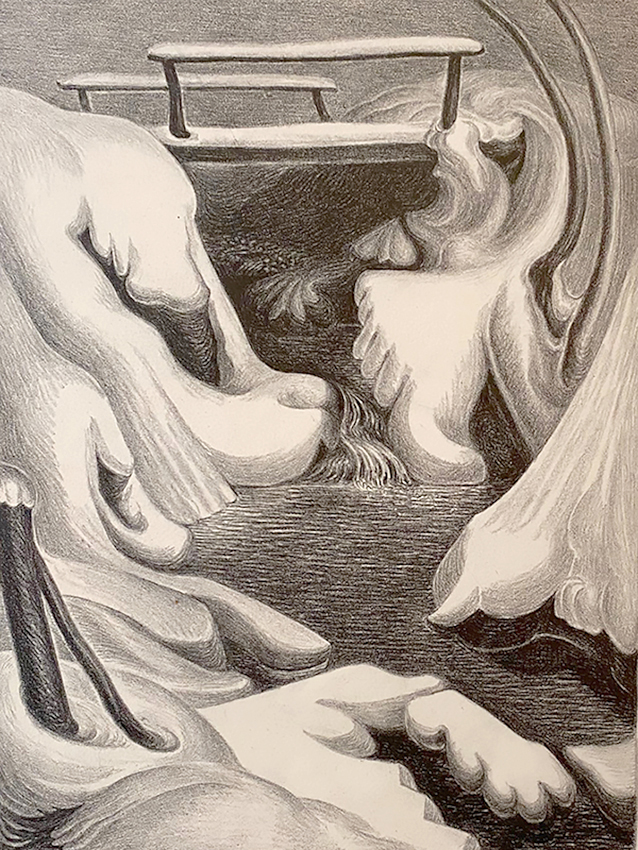 Snow Drifts (Bridge in Winter) - WANDA GAG - lithograph