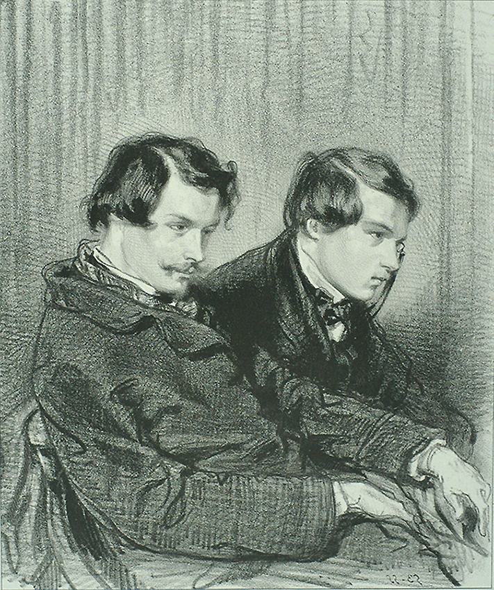Edmond and Jules de Goncourt - PAUL GAVARNI - lithograph
