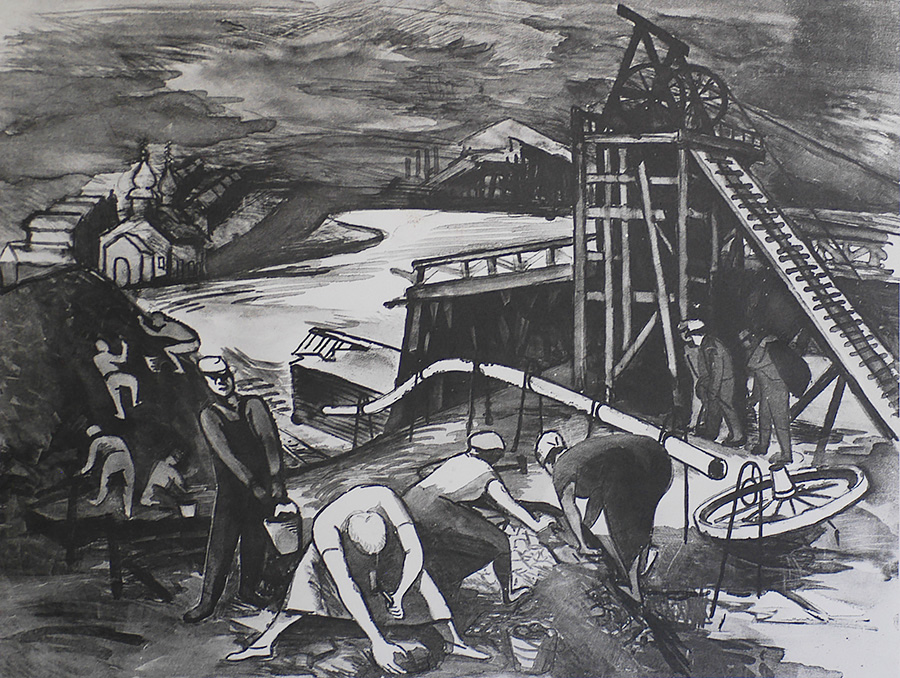Coal Pickers - HARRY GOTTLIEB - lithograph