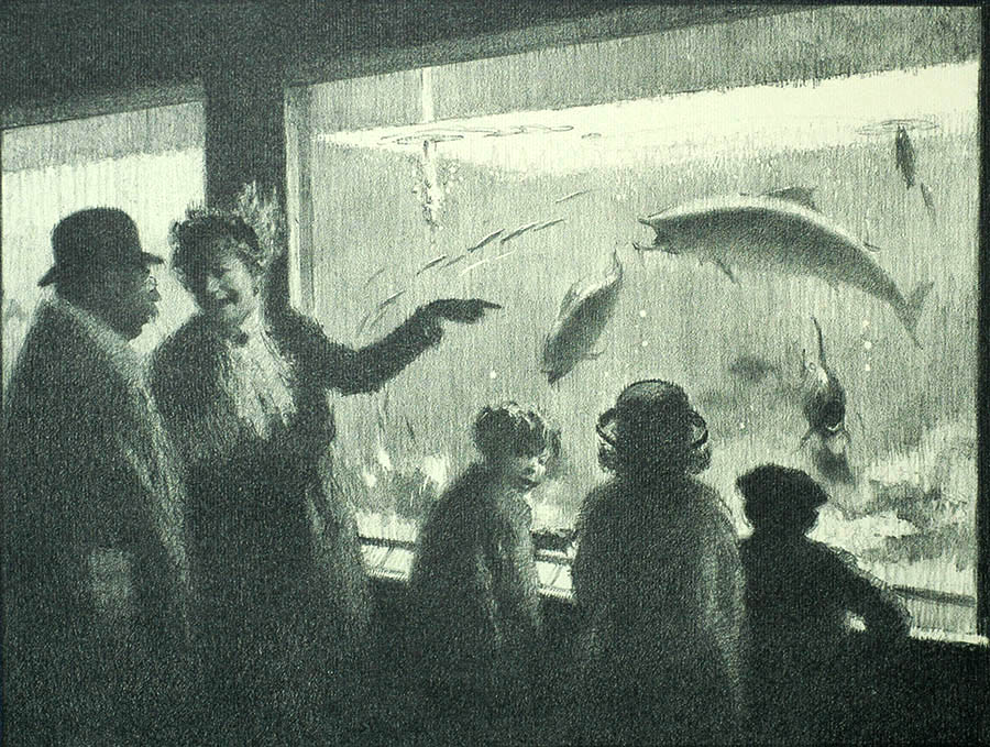 The Aquarium - GORDON GRANT - lithograph