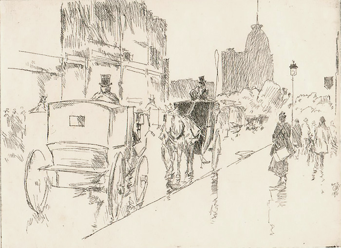 Union Square (New York) - CHILDE HASSAM - etching