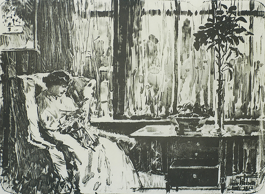 The Broad Curtain - CHILDE HASSAM - lithotint