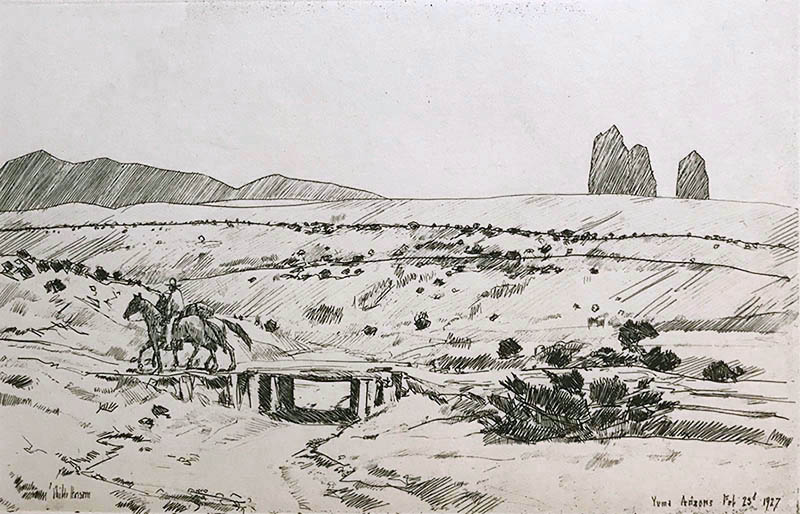 Yuma, AZ - CHILDE HASSAM - etching