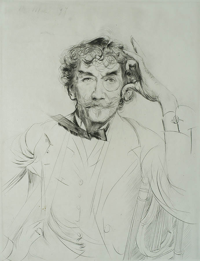 Grand Portrait de Whistler - PAUL CESAR HELLEU - drypoint