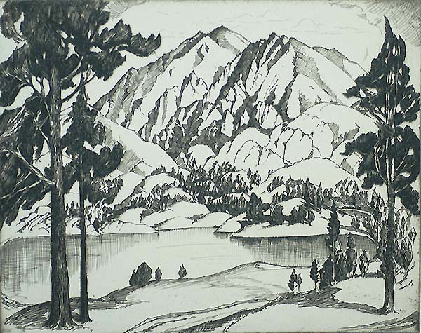 Sierra Lake - GENE KLOSS - etching