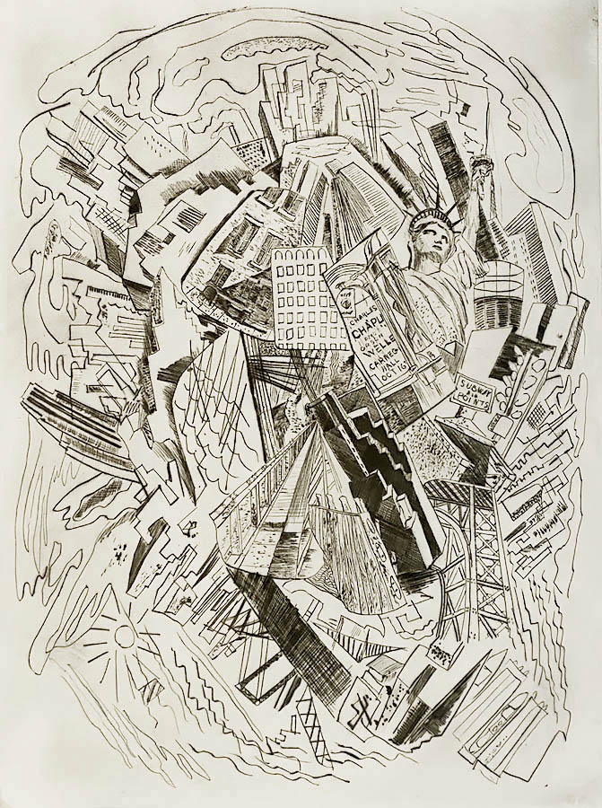 Manhattan - LAWRENCE KUPFERMAN - drypoint