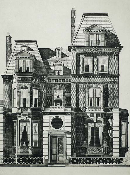 Marlborough Street Mansion (Boston) - LAWRENCE KUPFERMAN - drypoint