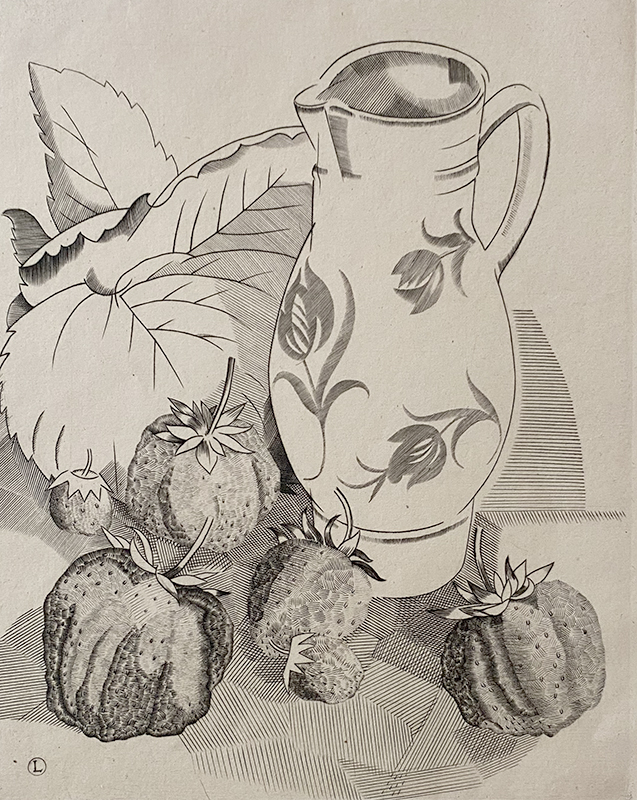 Strawberries (Les Fraises) - JEAN-EMILE LABOUREUR - engraving