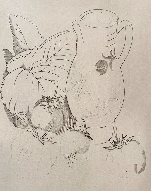Strawberries (Les Fraises) - JEAN-EMILE LABOUREUR - engraving