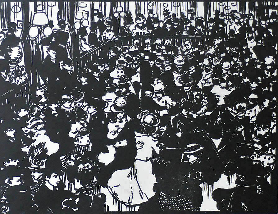 Le Bal Bullier - JEAN-EMILE LABOUREUR - woodcut