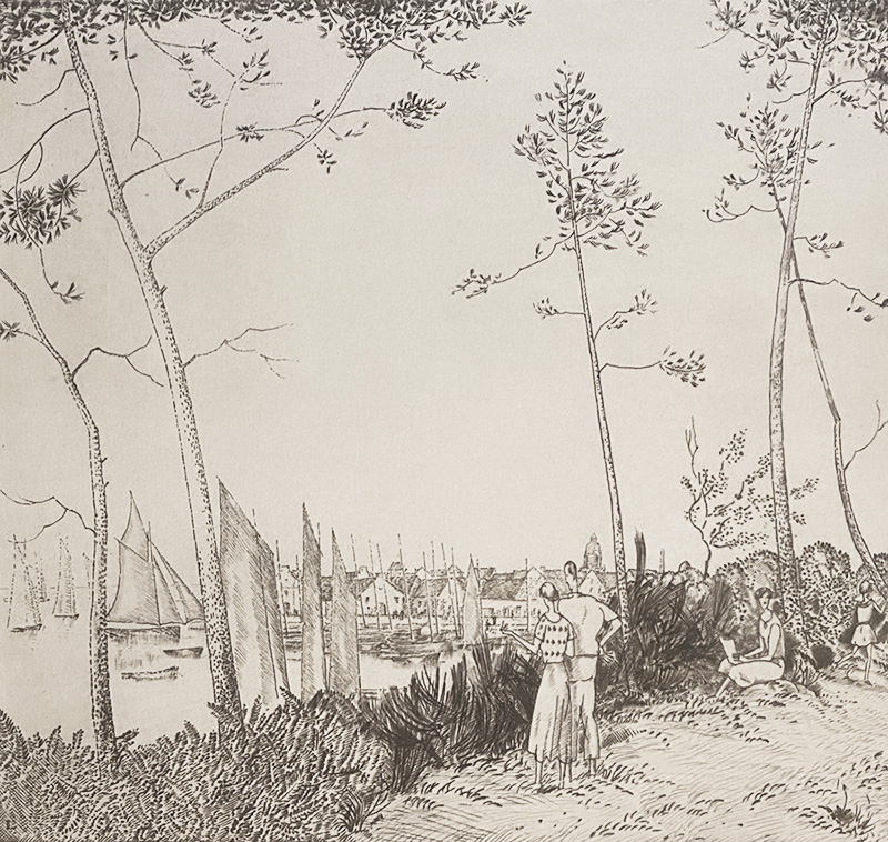 La Promenade sur la Porte - JEAN-EMILE LABOUREUR - etching